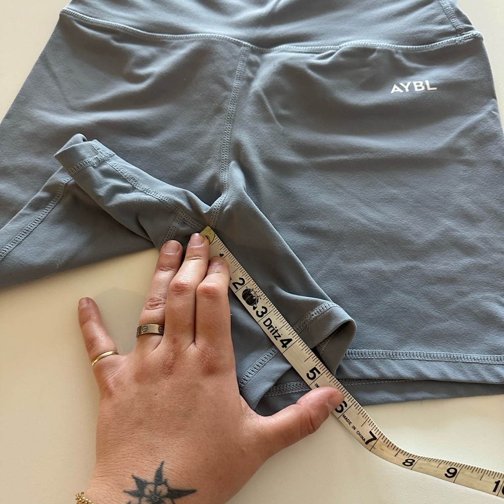 AYBL Core Shorts Gym Lifting Grey High Rise Waisted M - Picture 4 of 6